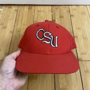 Vintage 90's Ohio State University Buckeyes OSU Made In USA SnapBack Red Cap Hat